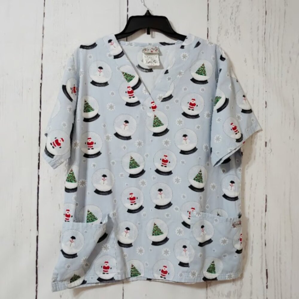 UA Scrubs Frosted Wishes Holiday Top M